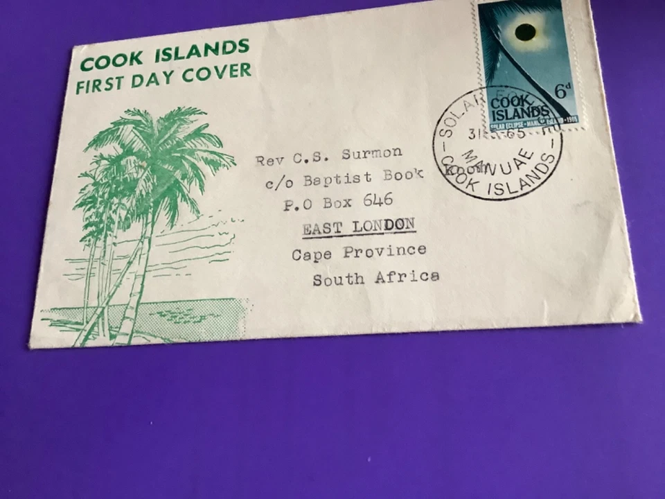 1965 - Cook Islands -Solar Eclipse First Day Cover - Image 1 of 1