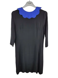 MARNI S/S 2012 Mini Abito Nero Seta Cambio Blu Collo Smerlato IT40/US6 - Foto 1 di 6
