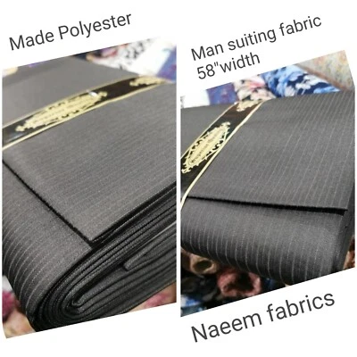 NUEVO Premium CALIDAD PG 250s MEZCLA LANA RAYAS CUNA/TELA DE TRAJE HOMBRE 58"w Foto 1 de 4