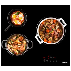 IsEasy Placa vitrocerámica autosuficiente 3 zonas de cocción 59 cm 6600W 230 V - Imagen 1 de 9