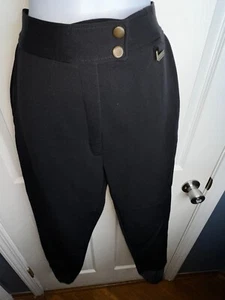 Vintage Edelweiss Damen 12 schwarz Skihose Wolle Latz Schnee Winter Steigbügel L Skifahren - Bild 1 von 12
