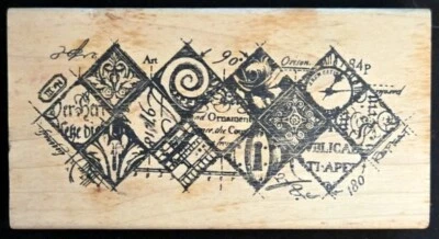 Estampillas de goma anónimas estampillas bordes cuadrados tiempo escritura collage steampunk Foto 1 de 2