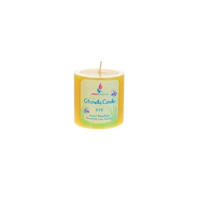 Mega Candles -  3" x 3" Hand Poured Citronella Scented Pillar Candle - Image 1 of 2