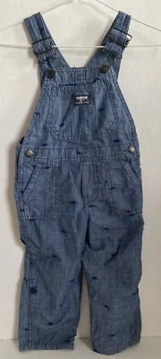 Oshkosh B'gosh маленький мальчик легкий комбинезон джинсовой ткани динозавров размер 3T * б/у * - Изображение 1 из 4