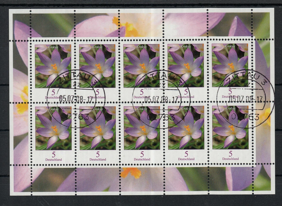 A 51 ) Germany 2005 Series Flowers: Crocus fantastic full Stamp miniature sheet  - Image 1 of 1