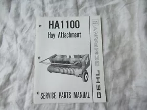 Gehl HA1100 hay attachment parts manual catalog - Picture 1 of 8