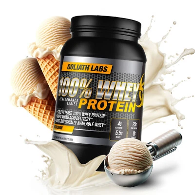 Proteína de suero en polvo 5 lb Goliath Labs 68 porciones suplemento para ganar masa muscular Foto 1 de 4