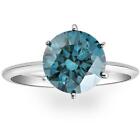 3 1 2Ct Blue Diamond Solitaire Engagement Ring Lab Grown In 14K White Gold