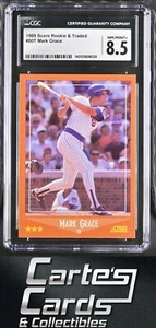 Mark Grace 1988 Score Rookie & Traded #80T Chicago Cubs CGC 8.5 - Picture 1 of 2