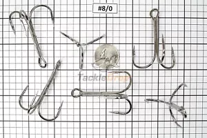 25x #8/0 Treble Fishing Hooks 2X Strong Sharpened Carbon Steel Jig Lure BN USA! - Picture 1 of 5