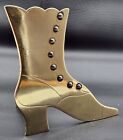 Vintage Victorian Brass Boot Mantle Match Holder, 5" Tall. Used, Nice.