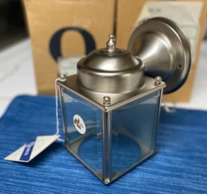 Quorum 700-65 Outdoor Wall Light Sconce Satin Nickel Finish on Solid Brass 8B - Picture 1 of 5