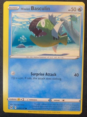 Hisuian Basculin 044/196 - Pokemon TCG - Lost Origin - Misprint Miscut - Image 1 of 2