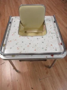 TOLLER VINTAGE STORKLINE VERSTELLBARER ROLLHOCHSTUHL KLAPPTISCH RETRO 50ER JAHRE - Bild 1 von 1