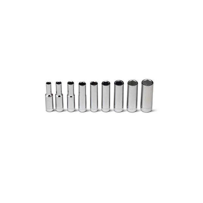 Wright Tools 208 1/4" Drive 9 Piece Set 6 Point Deep Sockets 3/16"1/2 inch - Image 1 of 1