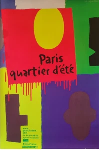 Póster original vintage Michel Quarez Paris Quartier d'Ete 2008 - Imagen 1 de 1