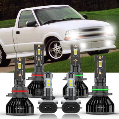For Chevrolet S10 2000-2004 9005 9006 881 LED Headlight Fog Lights Bulbs Kits 6X - Image 1 of 4