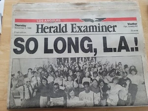 LOS ANGELES HERALD-EXAMINER - FINAL ISSUE - 11/2/89 - THE ENTIRE NEWSPAPER - Picture 1 of 2