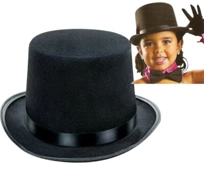 Lot of 3 Child Black Top Hats/Hat Dance Costume Jazz Tap Movie Prop Musical New - Image 1 of 4
