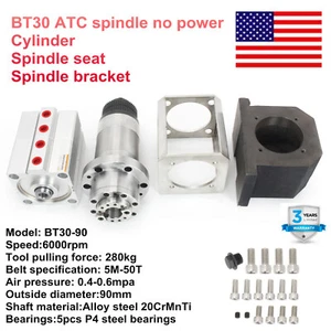 〖US〗BT30 Unpowered ATC Spindle 5 Bearing 6000rpm Air Pneumatic Boosting Cylinder - Picture 1 of 13