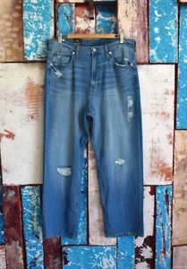 Damen Gap Jeans Loose High Rise Distressed Relaxed 33/16R Light Indigo NEU - Bild 1 von 13