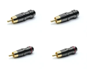 Paquete de 4 enchufes machos RCA conectores de señal adaptador de audio video y audio enchapados en oro - Imagen 1 de 3