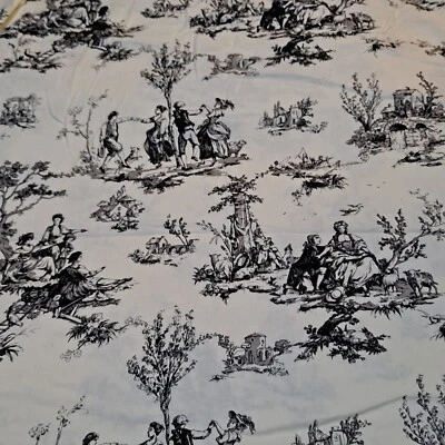 Michael Miller Toile Scenic Cotton Fabric 30"X43"  French Country Farmhouse - Image 1 of 4