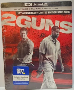 2 Guns (4K, Blu-Ray, Digital) - Ltd Ed Best Buy Steelbook - Picture 1 of 2
