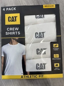 CATERPILLAR Size Medium White 4 Pack Athletic Crew Neck T-shirts New - Picture 1 of 5