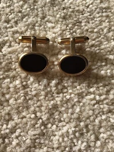 Christian Dior vintage black onyx cufflinks - Picture 1 of 5