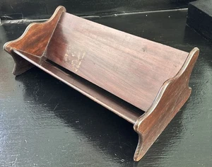Antique Mahogany Table Top Book Rest Stand Storage 16.25” Long - Picture 1 of 3