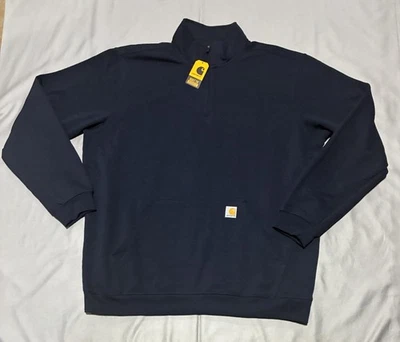 Sudadera Carhartt Para Hombres 2XL Alta Azul Marino Calce Suelto Cuarto Cremallera Cuello Simulado TS5294-M Foto 1 de 4