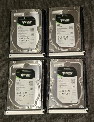 Four Seagate Exos 7E8 Enterprise 4TB 7200RPM SATA AF 3.5" Hard Drive  - Image 1 of 4
