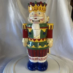 Vintage Nussknacker Keksdose Holiday Traditions Jenny & Jeff groß 14" Aufbewahrung - Bild 1 von 11