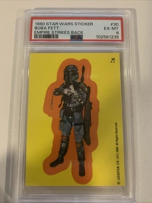 1980 Star Wars Sticker The Empire Strikes Back - Boba Fett #30 - PSA 6 - Image 1 of 2