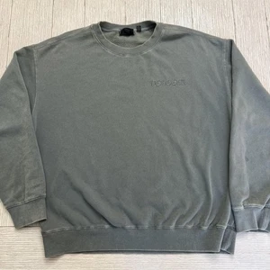 Volcom Sweatshirt Mens Large Green Loose Fit Embroidered Logo Crewneck Fleece - Picture 1 of 15