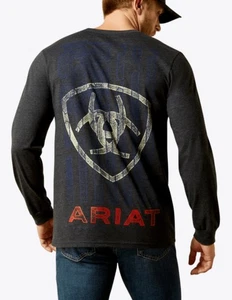 MEN'S Ariat Stamped Freedom Classic Fit Long Sleeve T-Shirt-62428 - Picture 1 of 4
