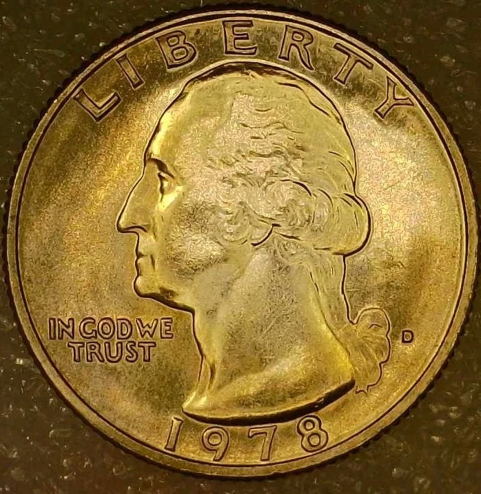 🔥 BU (TONED) 1978-D WASHINGTON QUARTER DDO, DDR W/ RPM VARIETY - Image 1 of 4