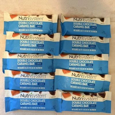 💕10 Nutrisystem Double Chocolate Caramel Bars LUNCH BB 7/2026 See Description - Image 1 of 2