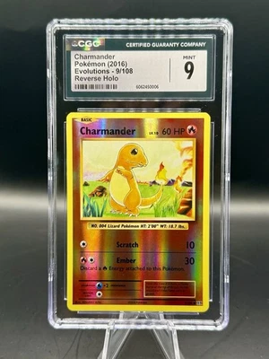 CGC 9 Charmander #9/108 Pokemon XY Evolutions Reverse Holo 2016 ENGLISH - Image 1 of 2