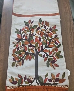 Pier 1 One Perlen Herbst Farbe Bäume & Blätter Tischläufer 12" x 72" RAR - Bild 1 von 6