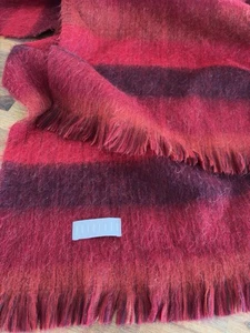 POKOLOKO Alpaca Throw Blanket Red Purple Orange Stripe 66.5” X 43.5” - Picture 1 of 17