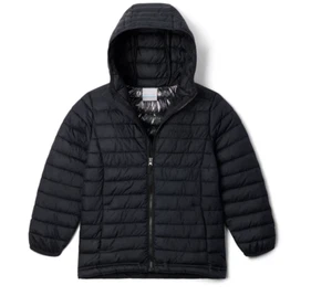 Columbia Jacket Youth Large 14/16 Black Hooded Omni-Heat Puffer Winter Coat Warm - Picture 1 of 3
