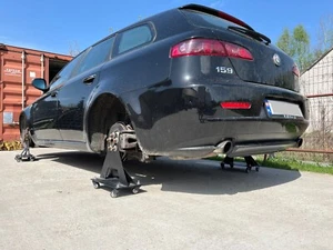 Majdtech 2 x Car Hub Jack Stands, Mobile Wheel Jack Stands, Heavy Duty Axle - Picture 1 of 15