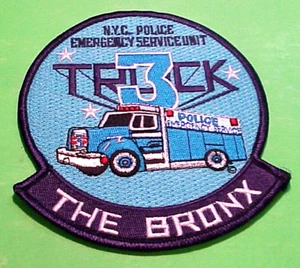 NEW YORK CITY THE BRONX EMERGENCY SERVICE UNIT TRUCK 3 NY 4 3/4" POLICE PATCH - Bild 1 von 1