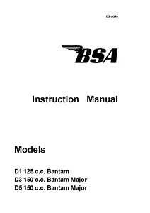 BSA Owners Instruction Manual D1 125cc Bantam - Bild 1 von 12