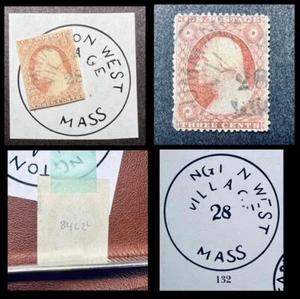 #11 & #26 Scarce RF9 (2-3 Known) 40mm “CUMMINGTON WEST VILLAGE MASS” CDS - Picture 1 of 1