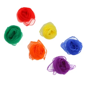 6 PEZZI Sciarpa da Ballo per Bambini Bambino Velo Colorato per Quadrato - Foto 1 di 12