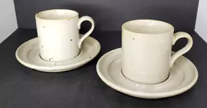 (2) sets Vtg DANSK Stonewear SugarSand BLT Coffee Cup & Saucer NIELS REFSGAARD - Picture 1 of 21