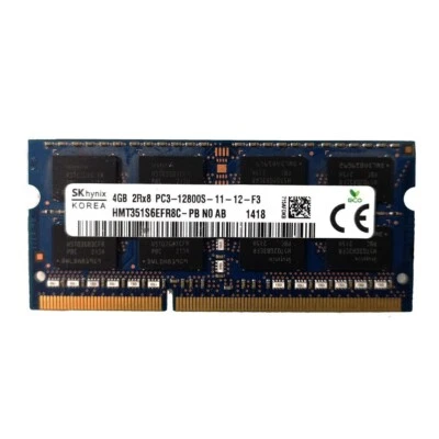 SK Hynix 4GB DDR3 PC3-12800S DDR3-1600 SODIMM Laptop Memory RAM HMT351S6EFR8A-PB - Image 1 of 3